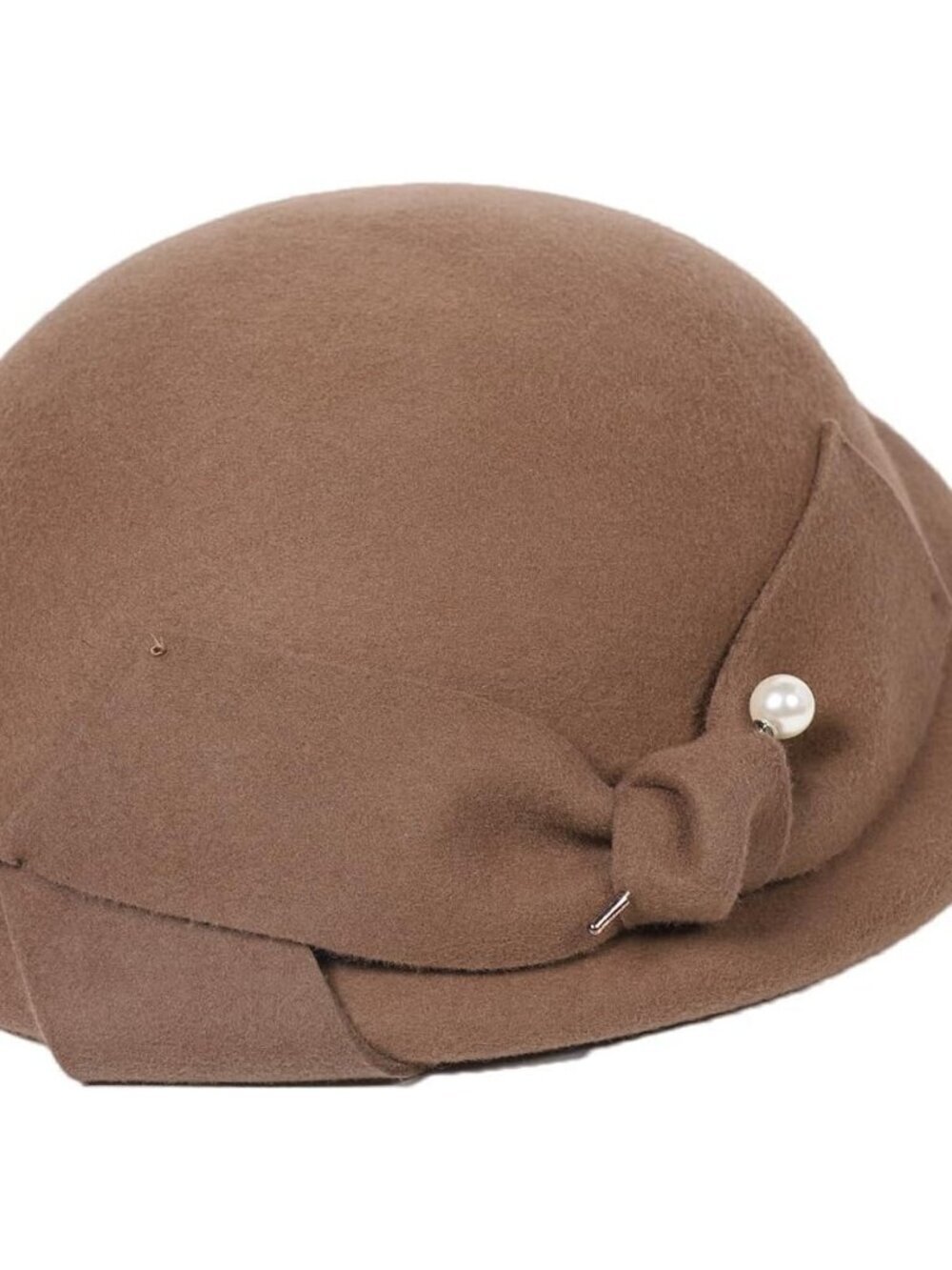 Women's Wool Felt Ribbon French Fashion Vintage Millinery Beret Hats Camel